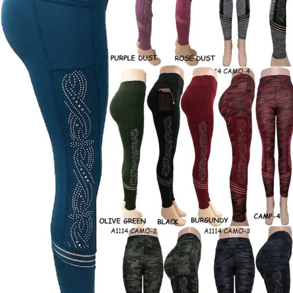 A1114 Sports Yoga Rhinestone Legging 12PCS/PACK