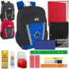Wholeslae 18 Inch Multi-Pocket Reflective Backpack with School Supplies 20 Piece Kit - Boys