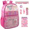 Wholesale 17 Inch Backpack Floral Print with School Supplies 8 Piece Kit