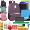 Wholeslae 19 Inch Side Pocket Backpack with School Supplies 30 Piece Kit - Girls