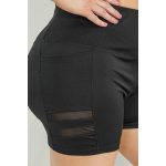Wholesale Plus Size High Waist Biker Shorts With Side Mesh Pockets - Image 7