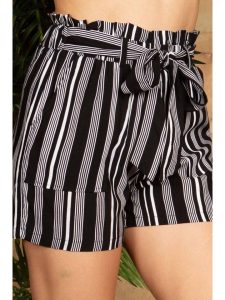 Wholesale Womens Rayon Challis Paperbag Waist Shorts - Image 3