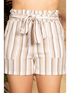 Wholesale Womens Rayon Challis Paperbag Waist Shorts - Image 4