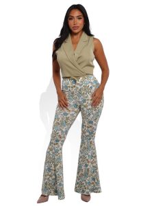 Wholesale Womens High Waist Soft Brushed Wide Flare Pants - Image 6