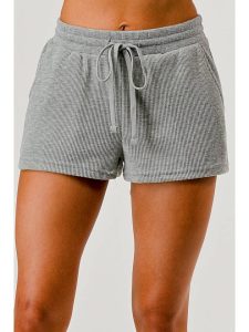 Wholesale Womens Drawstring Waffle Textured Shorts W/Pockets - Image 2