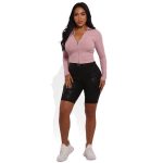 Wholesale Womens High Waist Biker Shorts With Side Pockets - Image 5