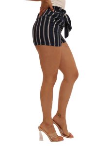 Wholesale Womens Belted Paperbag Waist Shorts With Pockets - Image 3