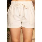Wholesale Womens Linen Shorts with Pockets & Waist Tie - Image 9