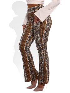Wholesale Womens High Waist Soft Brushed Flare Pants - Image 3