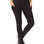 Wholesale Womens High Waist Honeycomb Textured Sports Leggings-Black