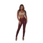 Wholesale Womens High Waist PU Faux Leather Leggings