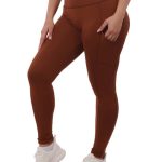 Wholesale  High Waist Fleece Leggings - Tummy Control-Camel