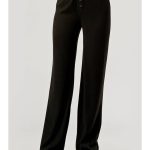 Wholesale Womens Loose Fit Boyfriend Pajama Pants-Black