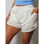 Wholesale Womens Drawstring 2 In 1 Contrast Mesh Running Shorts