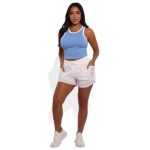 Wholesale Womens Drawstring 2 In 1 Contrast Mesh Running Shorts - Image 11