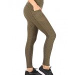 Wholesale Womens High Waist Honeycomb Textured Sports Leggings